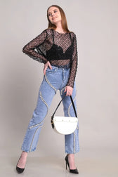 High-Waist Wide-Leg Denim Jeans
