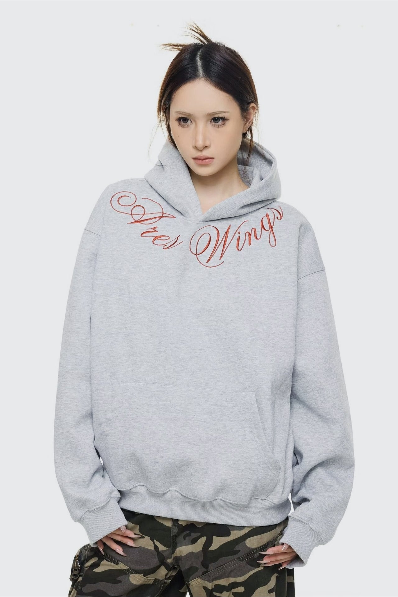 Embroidered Letter Oversized Hoodie