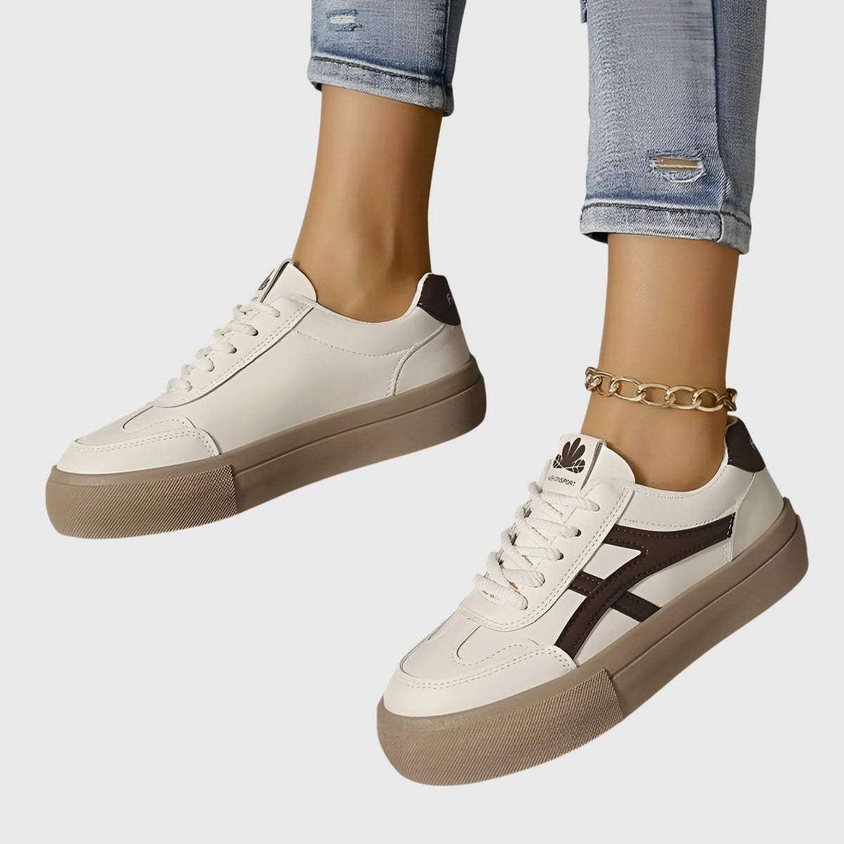 Lace Up Side Stripe Platform Sneakers