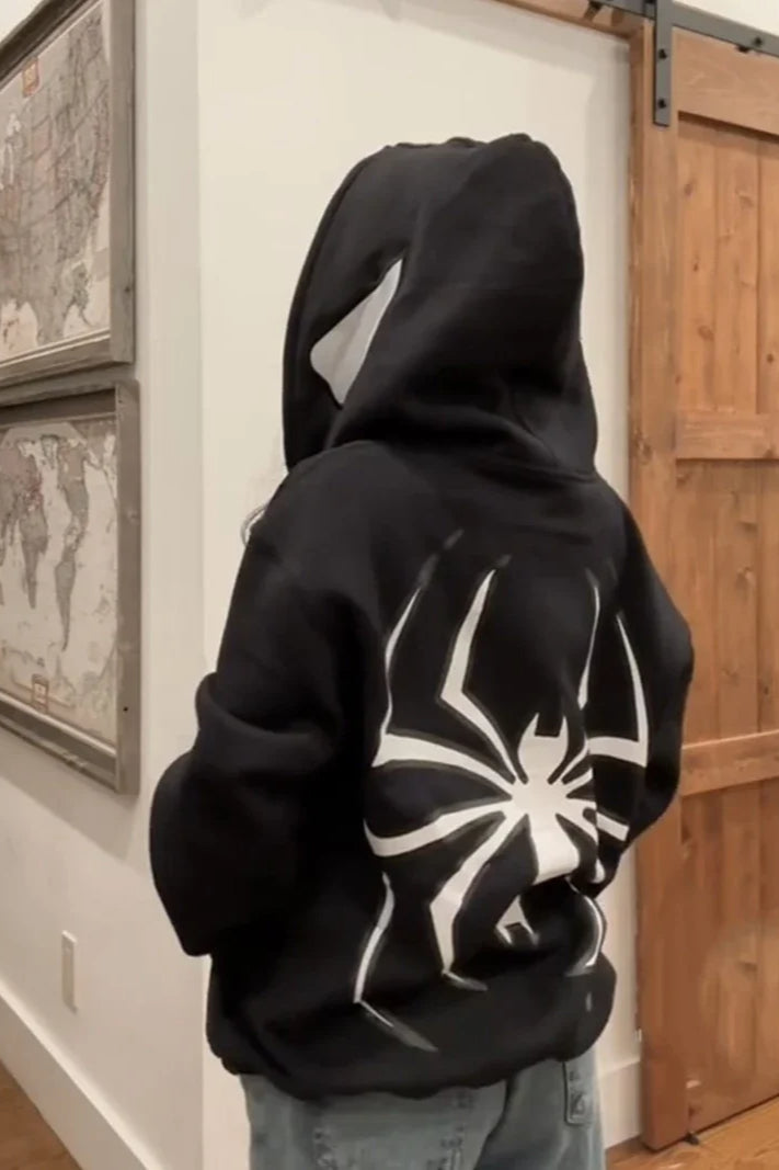 Gothic Y2K Oversized Zip Hoodie