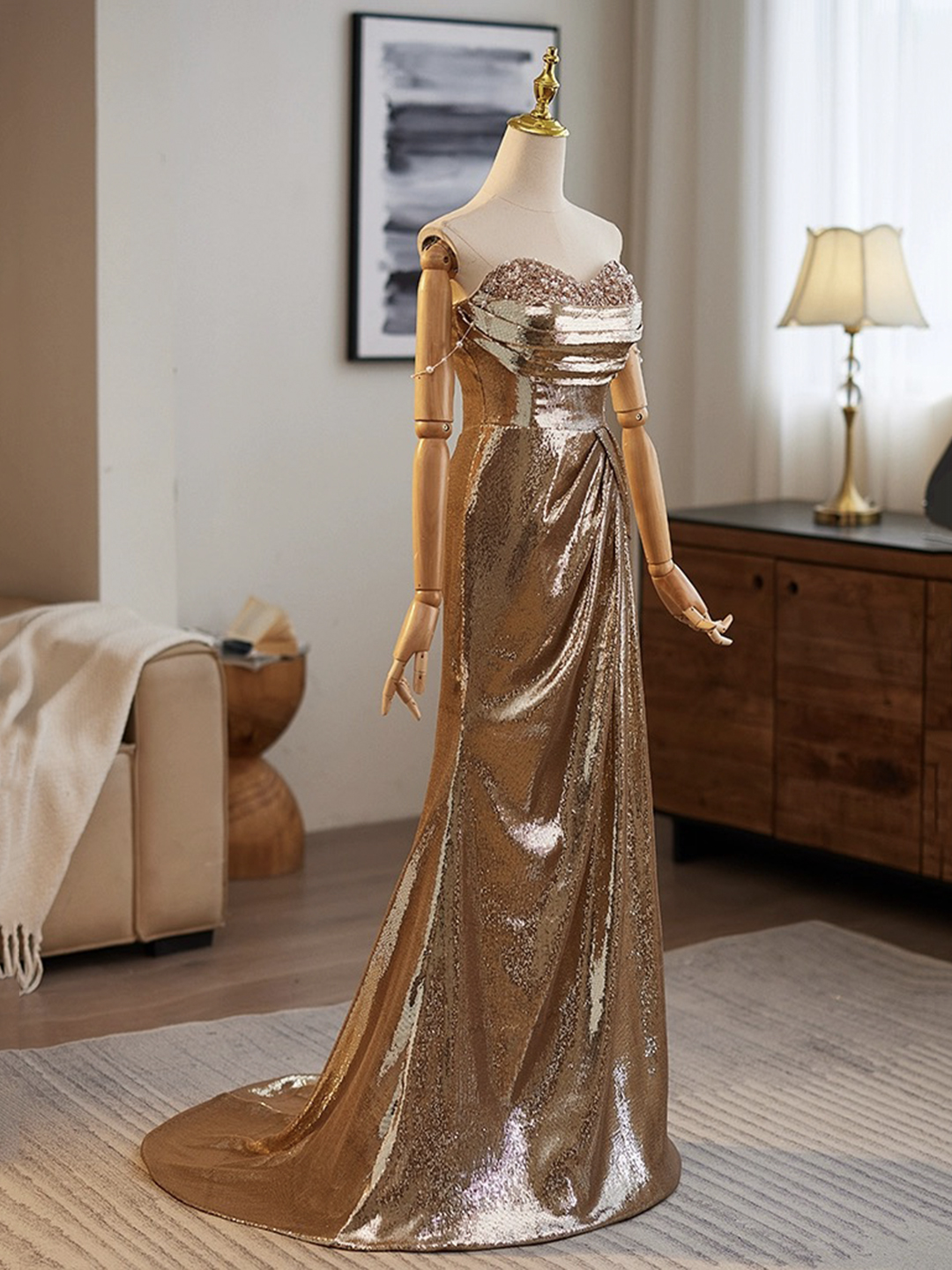 Gorgeous Sequins Mermaid Evening Dress Formal Prom Party Gown cc1762