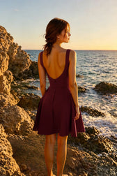 Defined Waist Mini Party Dress