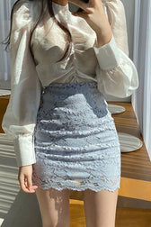 Lace High Waist Bodycon Skirt