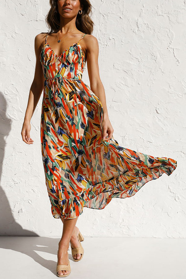 Chic Rocío Colorful Midi Dress Elevated Occasion Wear
