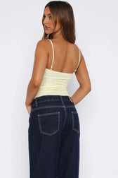 Solid Lace Panel Fitted Cami Top