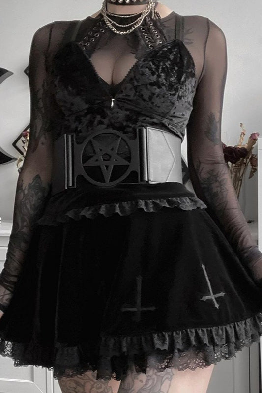 Sexy Halloween Lace Trim Skirt