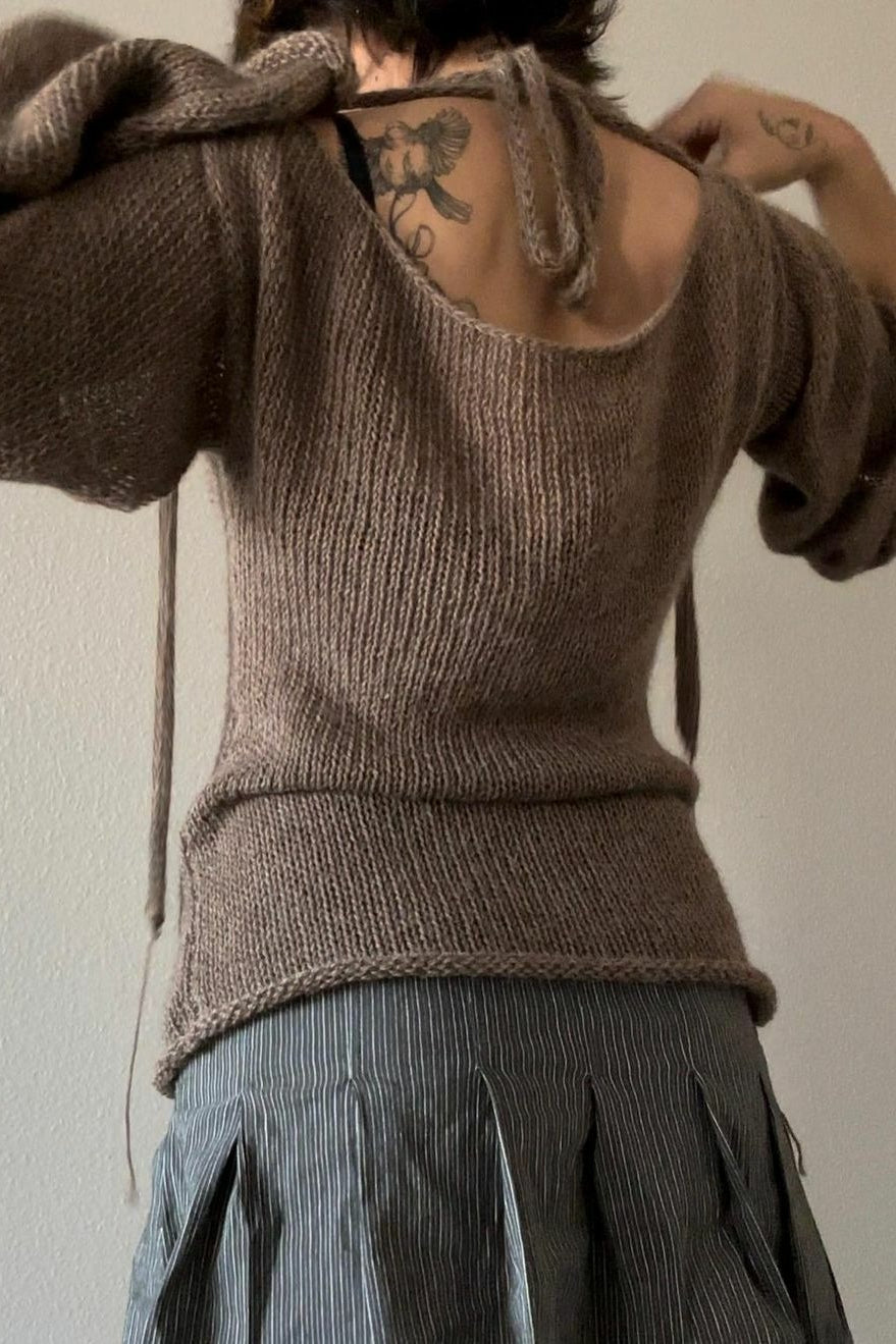 Sexy Backless Knit Sweater