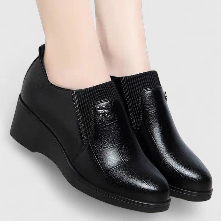 Pointed Toe Slip On Wedge Heel Ankle Shoes