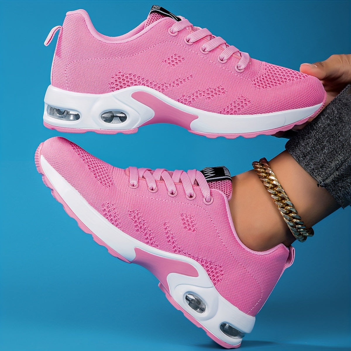 Lace Up Mesh Air Cushion Sneakers