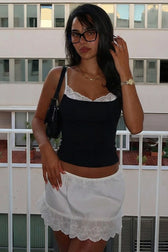 Lace Trim Fitted Cami Top