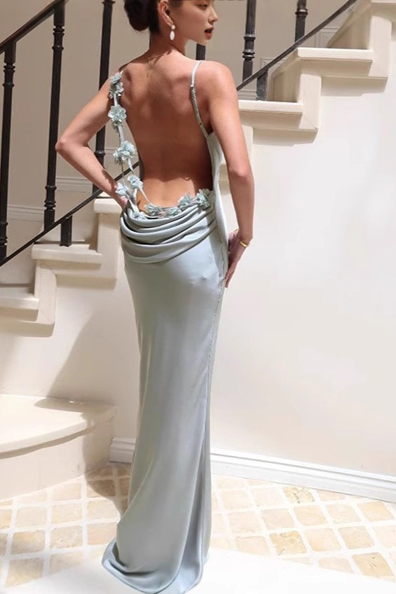 Satin Bodycon Backless Silk Dress 2