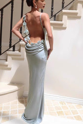 Satin Bodycon Backless Silk Dress 2