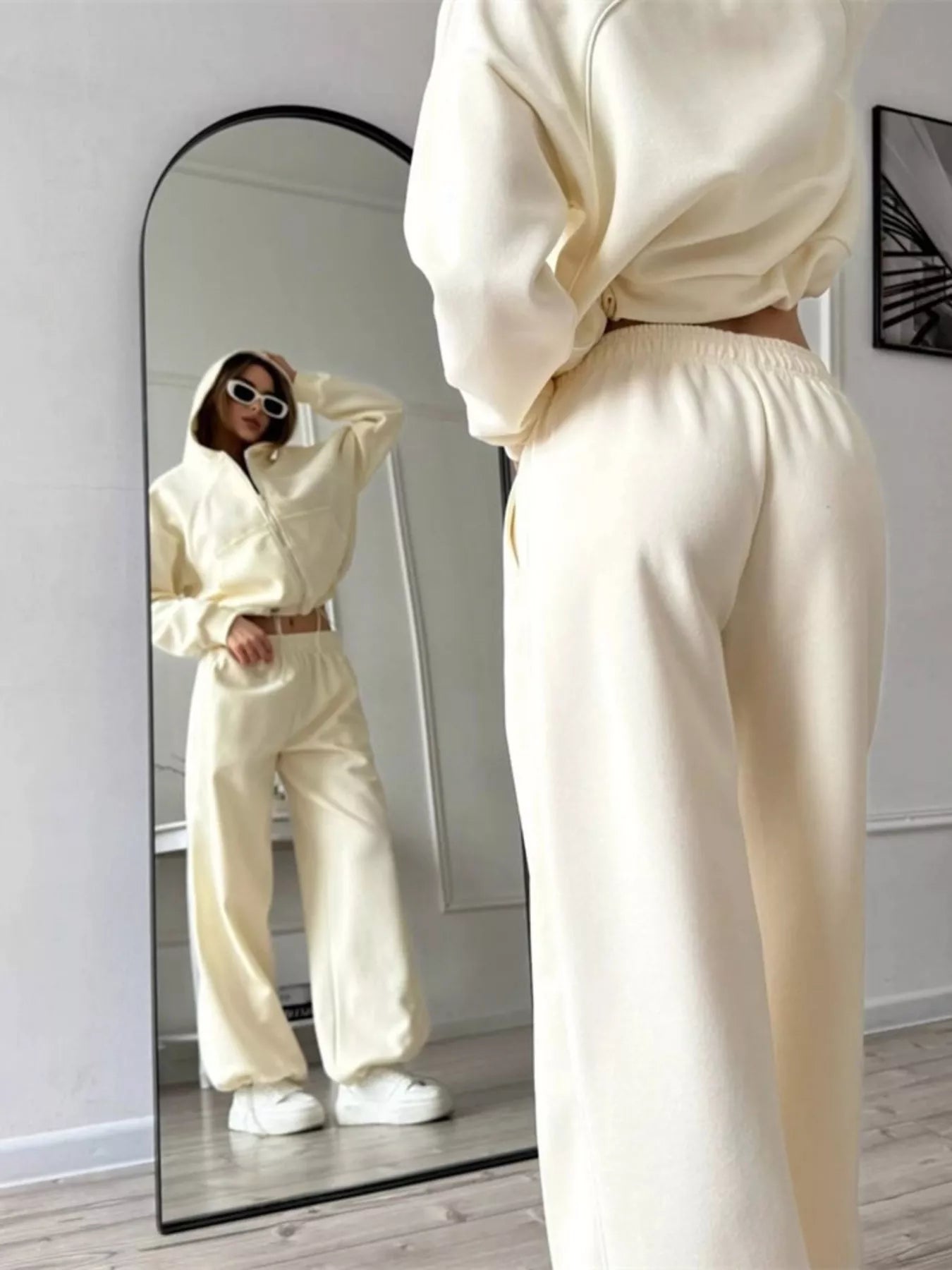 Fleece Zip-Up Hoodie and Joggers Set