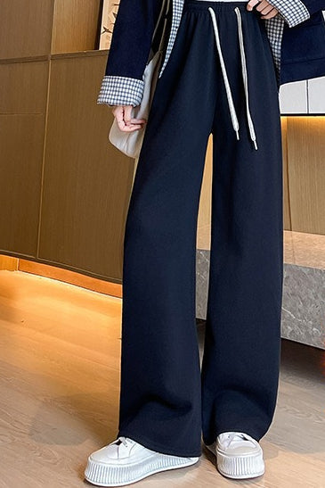 High Waist Plush Draped Knit Pants