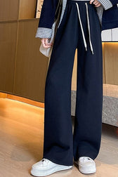 High Waist Plush Draped Knit Pants