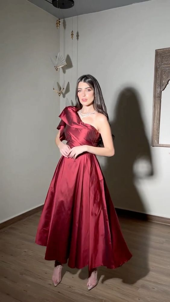 Chic One Shoulder A-line Evening Dress cc927