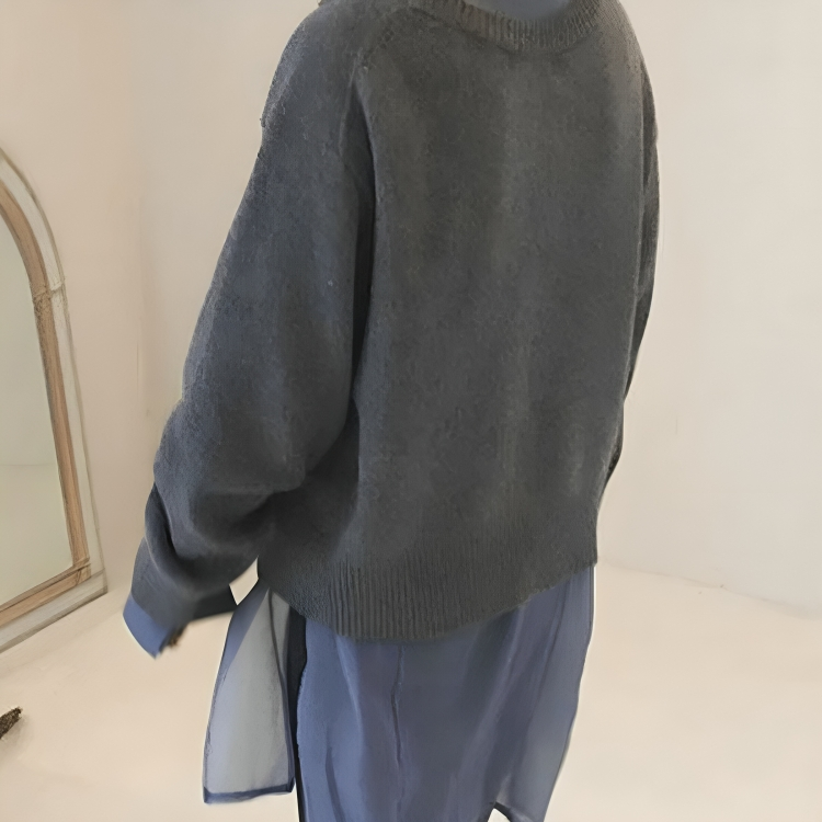 Button Front Drop Shoulder Oversized Knit Cardigan