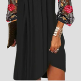 Embroidered Mesh Long Sleeve V-Neck Shift Dress 2