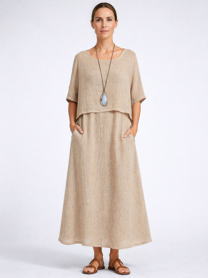 Short Sleeve Cropped Top and Maxi Skirt Two Piece Set