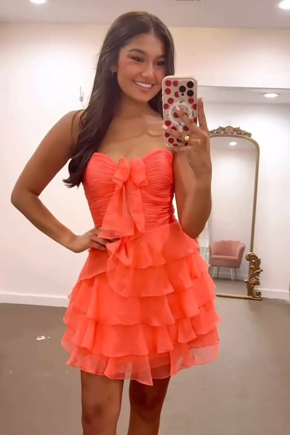 Cute A Line Sweetheart Green Short Homecoming Dress with Ruffles