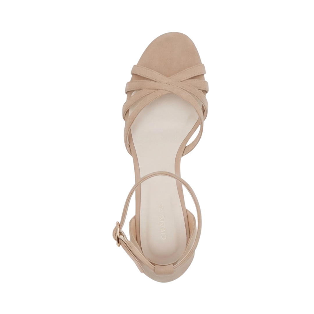 Open Toe Ankle Strap Strappy Flared Heel Sandals