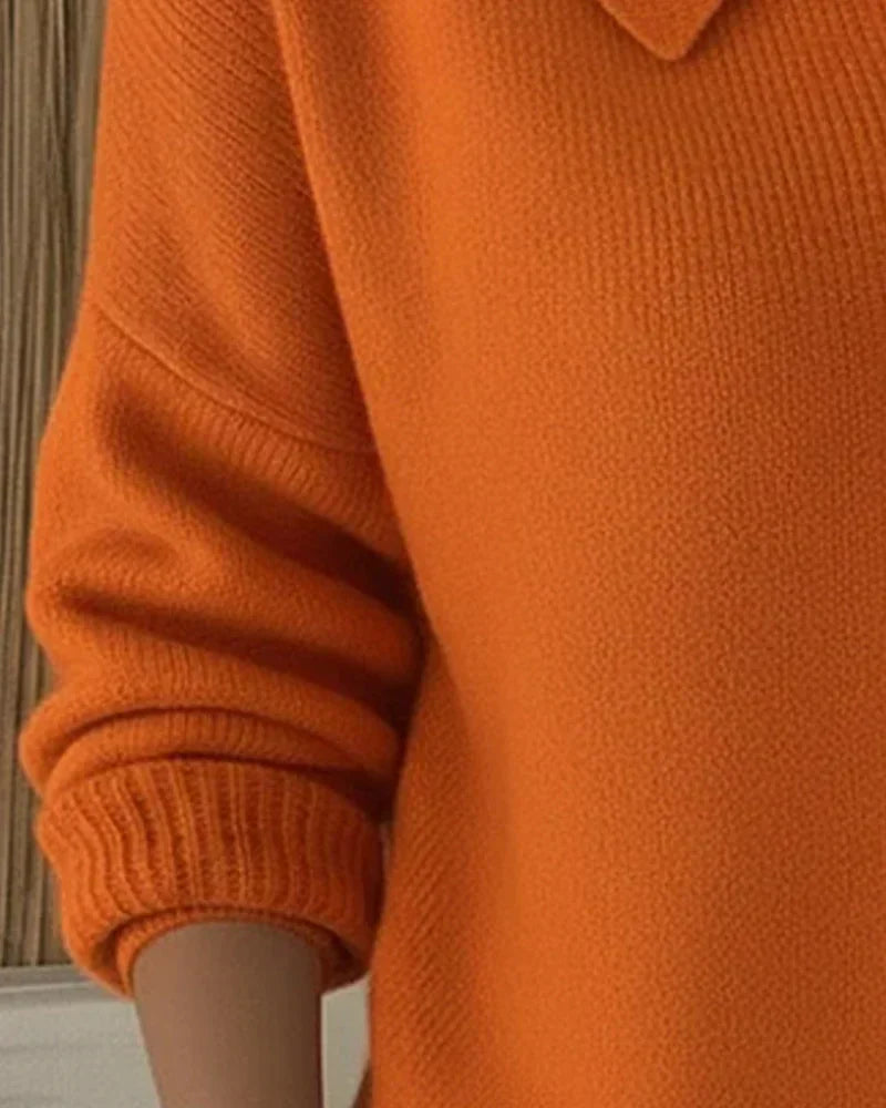 Collared Button Front Ribbed Knit Cardigan