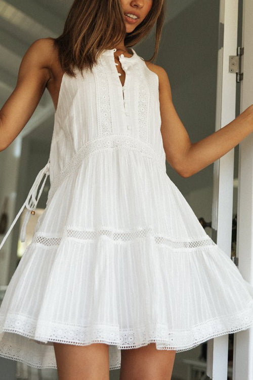 Sweet Nature White Lace Babydoll Mini Dress - View 4