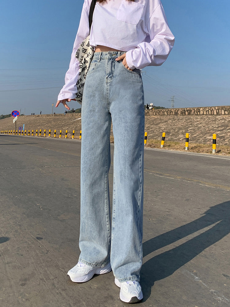 High Waist Wide Leg Loose Jeans Pants