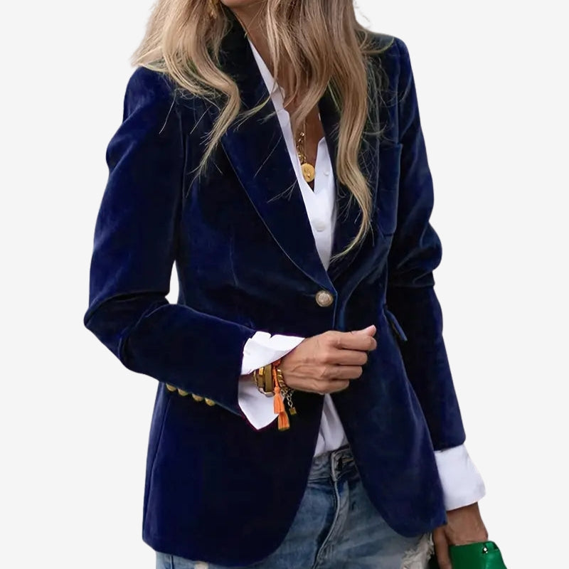 Velvet Single Breasted Blazer