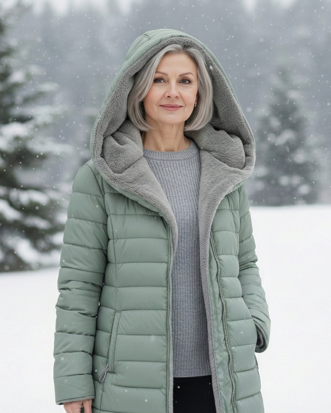 Hooded Faux Fur Lined Quilted Longline Puffer Coat