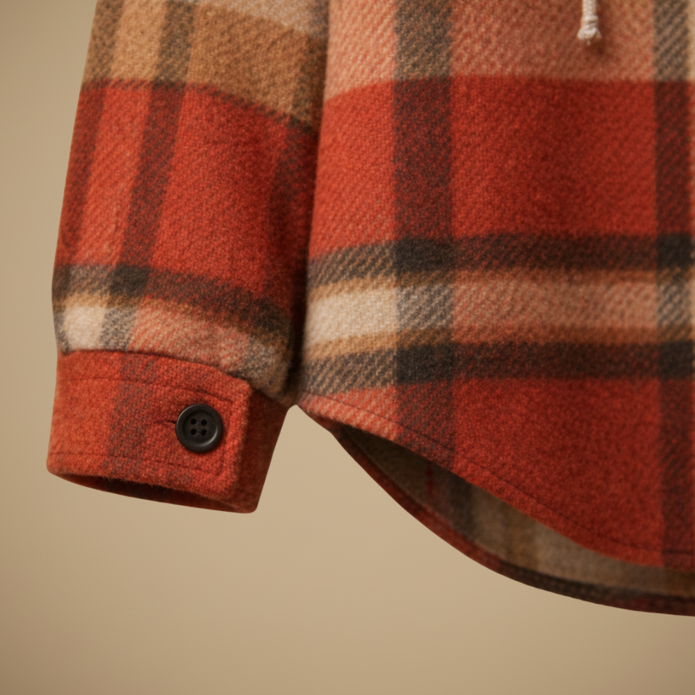 Chic Plaid Hooded Jacket – Relaxed Casual Fit
