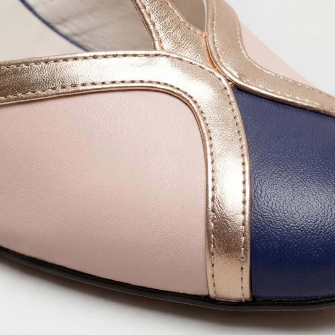 T Strap Cap Toe Buckle Kitten Heel Pumps