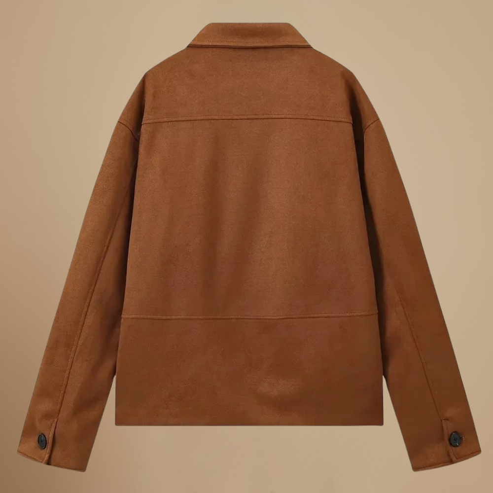 Vintage Cropped Jacket with Lapel Collar and Single-Button Closure