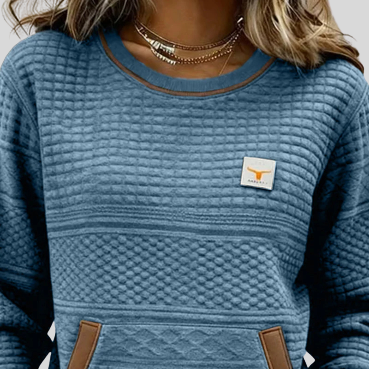 Orsolya | Crew Neck Colorblock Sweatshirt