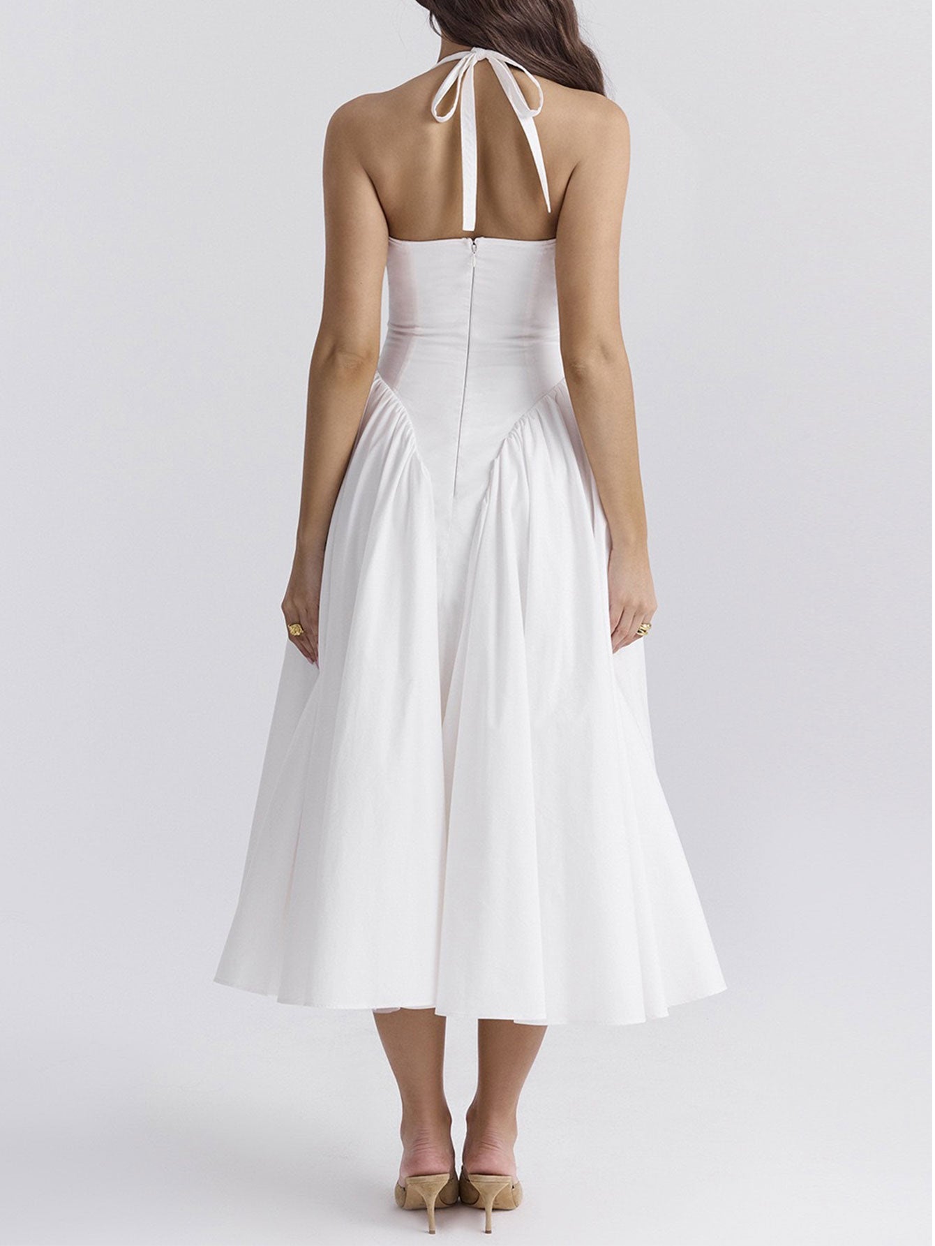 Exclusive Naomi Midi Dress with Deep V Neck Statement Occasion Edit