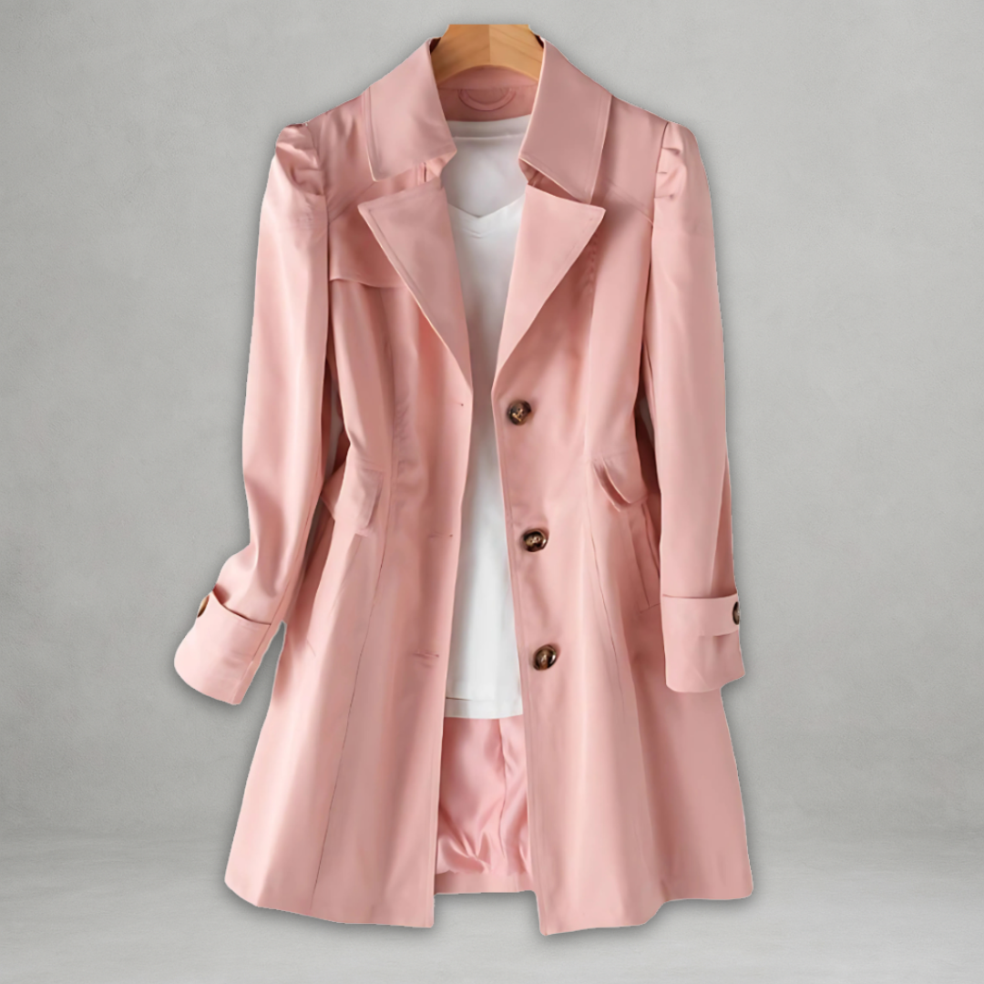 Notch Lapel Single Breasted Short Trench Coat