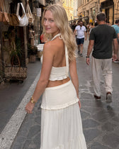 Sleeveless Halter Twist Co-ord Boho Dress