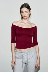 Deep U Neck Fitted T-shirts