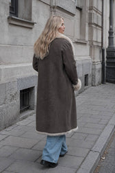 Two Sided Long Faux Fur Overcoat