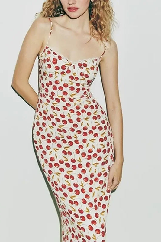 Cherry Edition Blossom Split Maxi Floral Dress