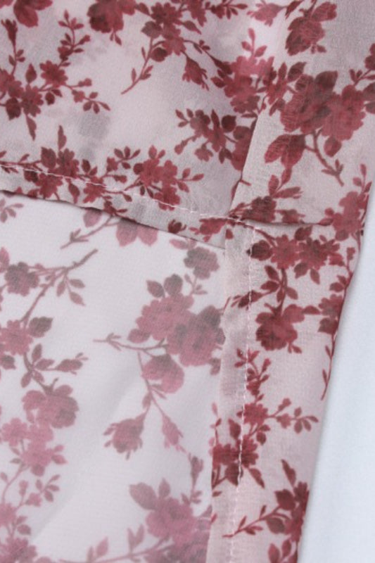 Strap Backless Slit Slim Floral Dress