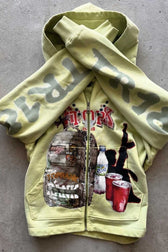 American Graffiti Print Zip Hoodie