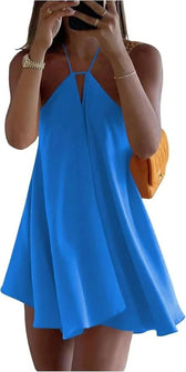 Halter Neck Cut Out A-Line Swing Mini Dress 10