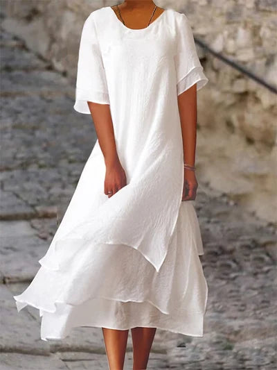 Linda Boutique Cotton and Linen Dress for Warm Days Collection