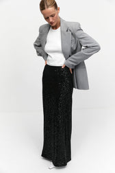 Glitter Sequin A-Line Midi Skirt