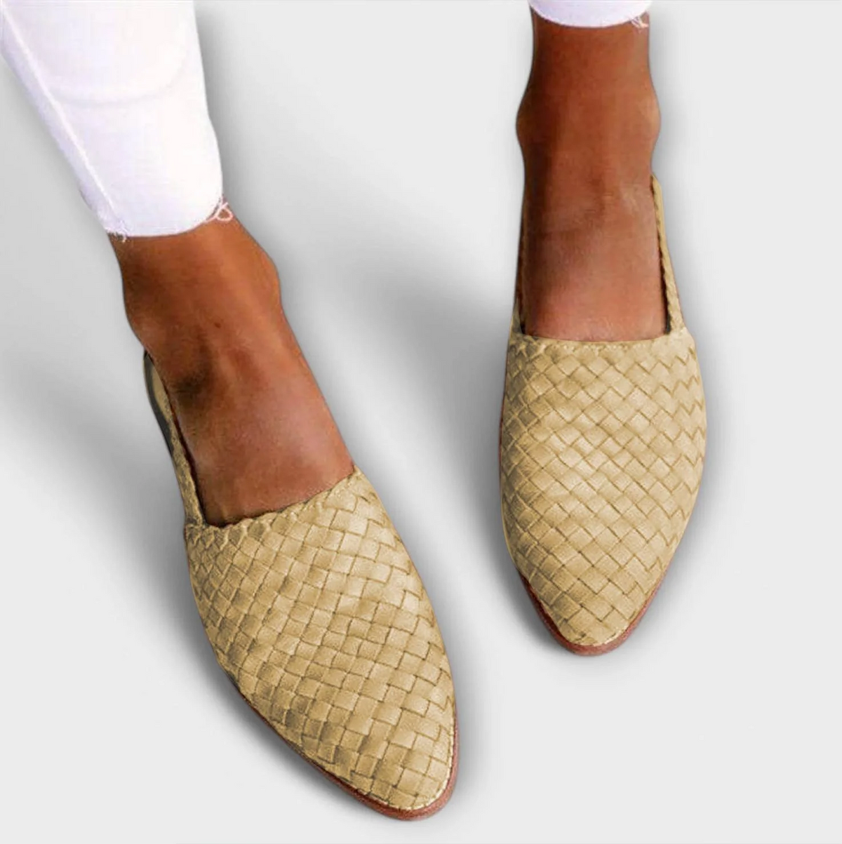 Woven Almond Toe Slingback Flats