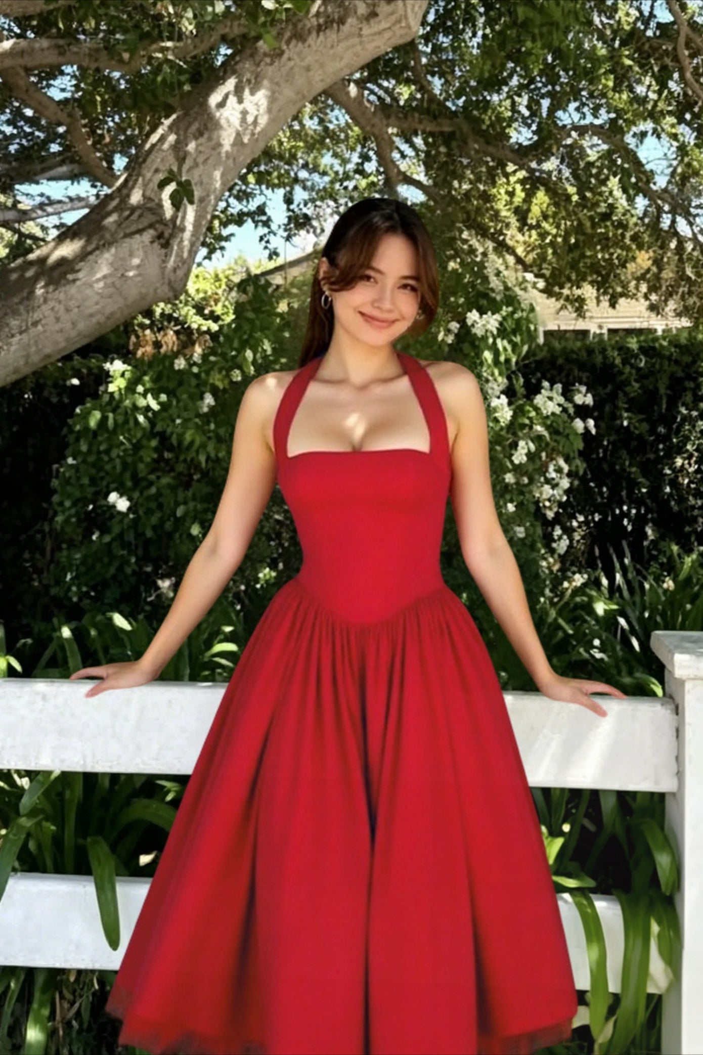 Tie-Waist Puff Party Dress