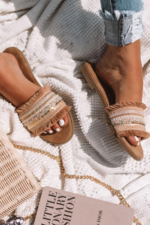 Boho Tassels Flat Slipper