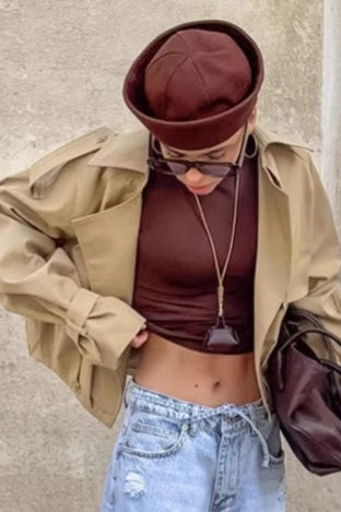 Casual Double Breasted Short Jacket