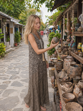 Printed Splicing Boho Vintage Boho Dress